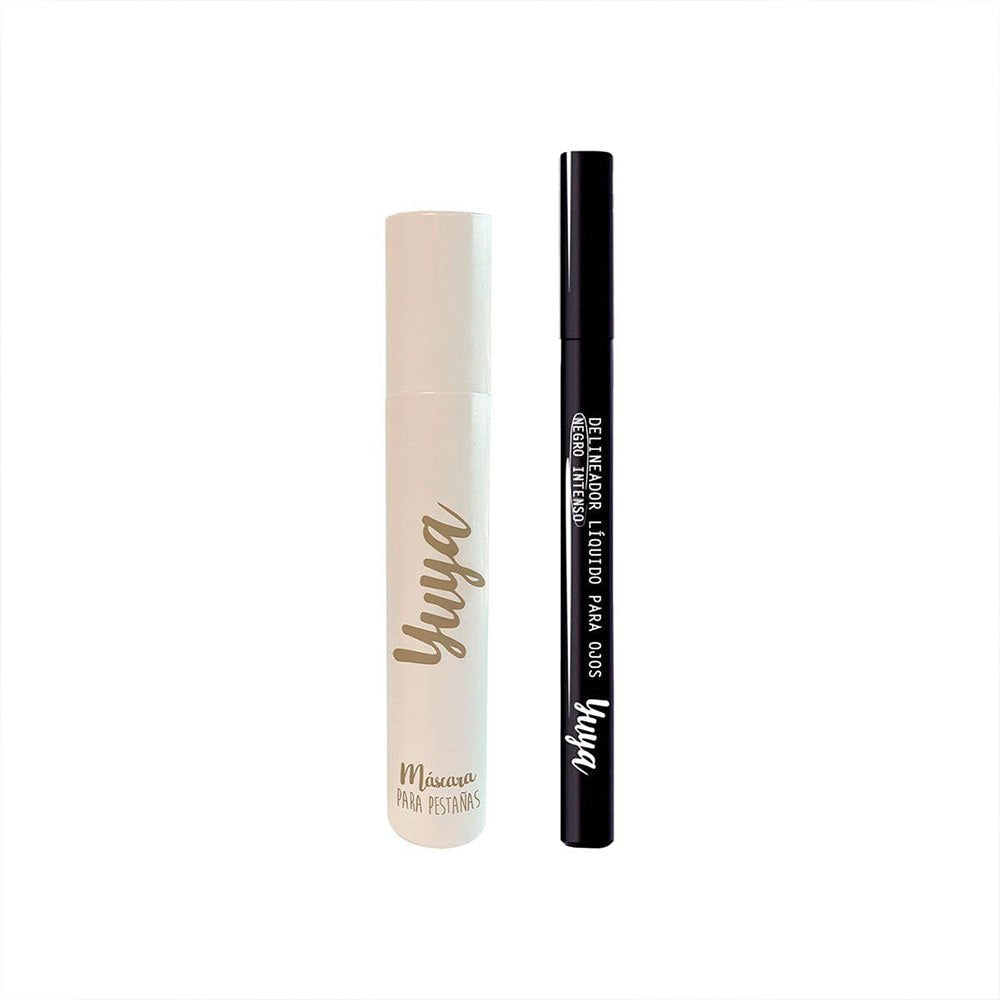YUYA - Kit Rímel 10 aceites negro + Delineador en plumón negro de ojos