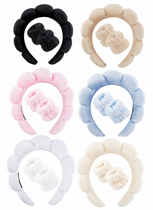 Diadema & muñequera para cuidado facial