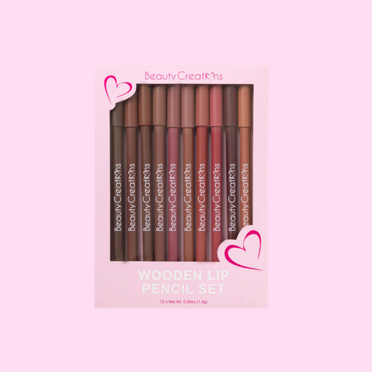 Beauty Creations - Delineador de Labios Wooden Lip Pencil set (12 piezas)