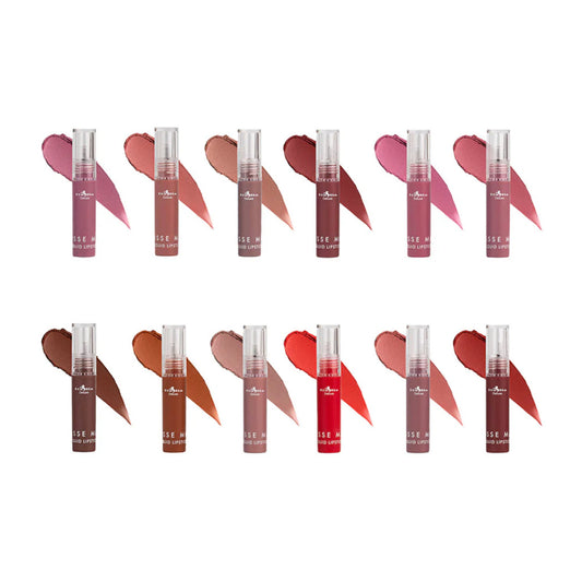 GAMA de 12 tonos Labiales Líquidos Mousse Matte Italia Deluxe