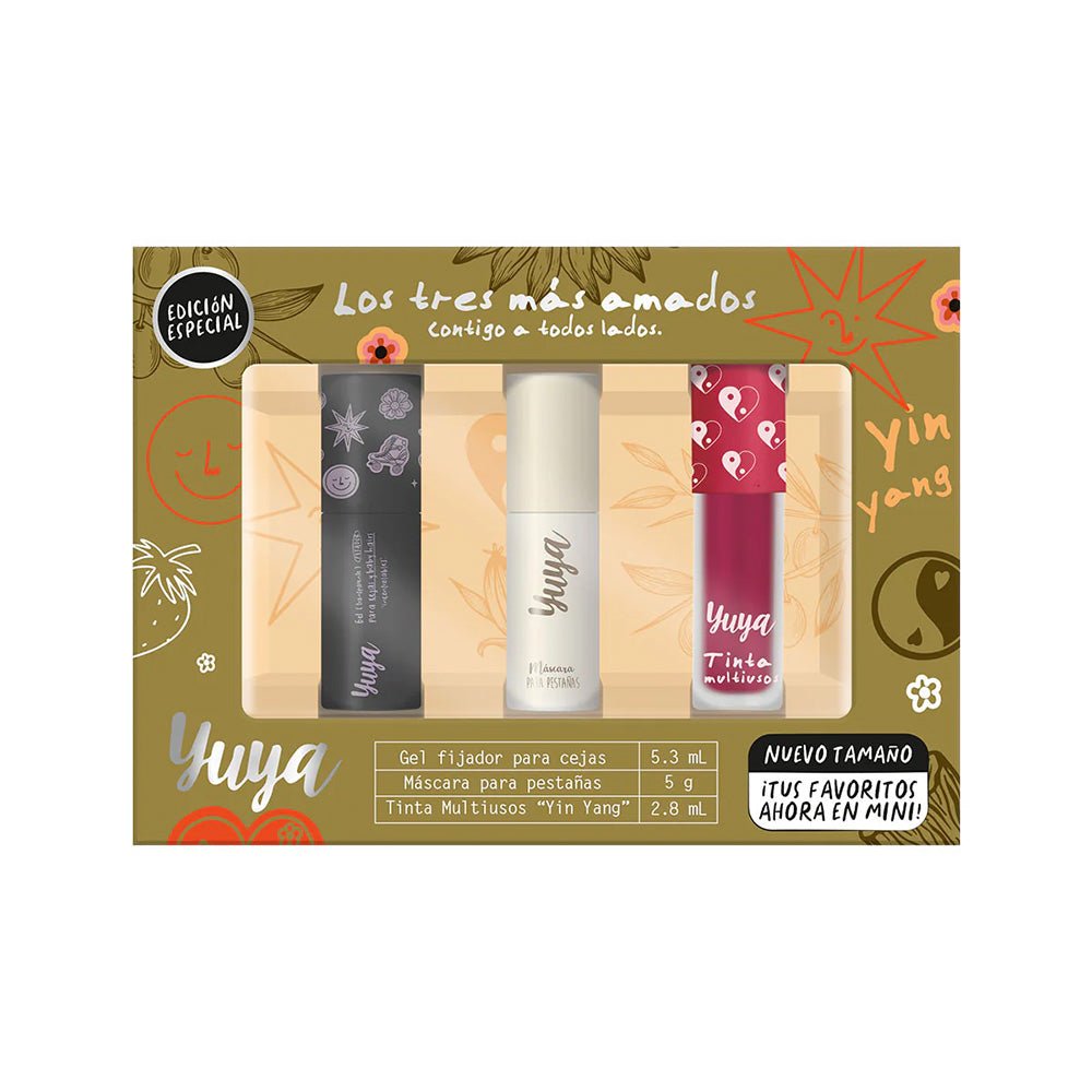 YUYA - Kit gel fijador para cejas + Rímel + Tinta Multiusos