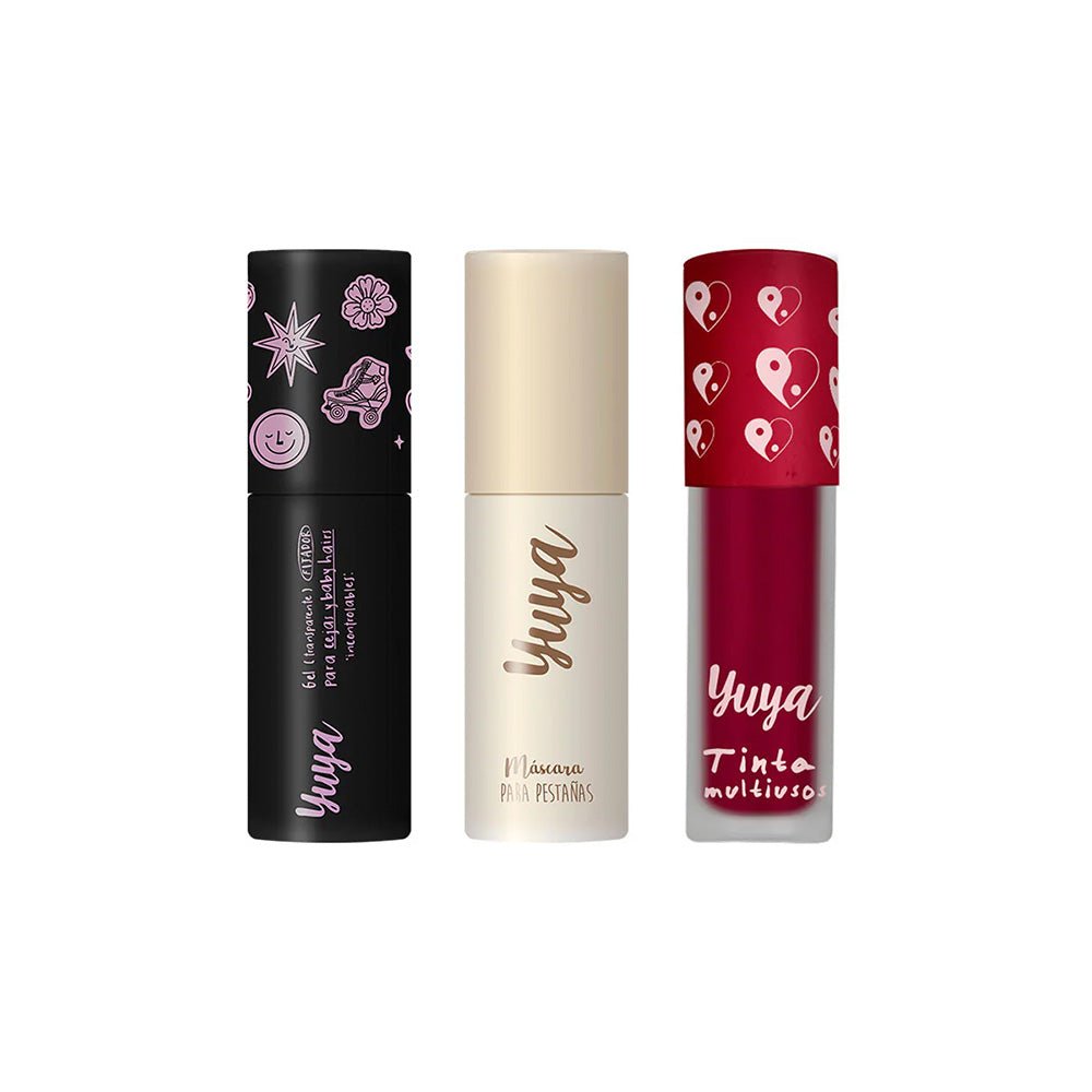 YUYA - Kit gel fijador para cejas + Rímel + Tinta Multiusos